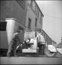 Bus with wood gasifier, 1946