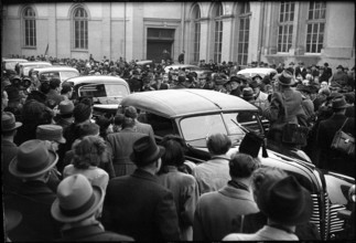 WWII: Allied economic delegation arriving in Bern, 1945