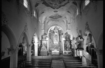 Baroque interior of the Laufenburg church 1968