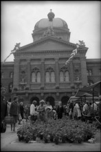 Geranium market on the Bundesplatz, Bern 1966