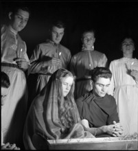 Young people at the nativity play in 1944