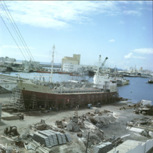 Repair work in the port of Tenerife 1970