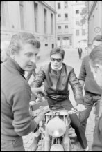 Alain Delon filming in Geneva in 1967