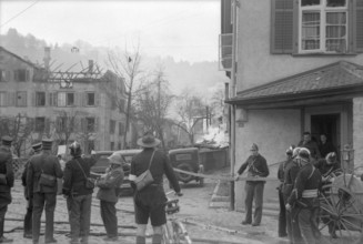 WWII: Bombing; firefighting operations, Schaffhausen 1944
