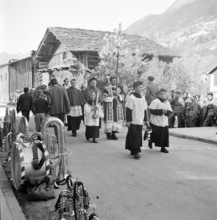 Funeral of a military patrol in Valais, 1949