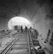 Railway tunnel Kerenzerberg under construction, 1957-1961