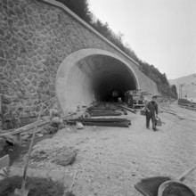 Railway tunnel Kerenzerberg under construction, 1957-1961