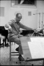 Hans Moeckel recording in the Beromünster studio, 1963