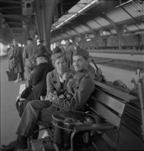 Call-up. soldier. farewell scene, platform. 1939