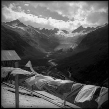 Clothes line at the workers' housing estate Oberaar 1950