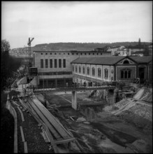 Building site Letten power station, Zurich 1951