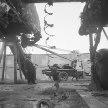 After WW 2: recovery of a bomber, wreck, wreckage, Steckborn 1954