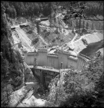 Châtelot power station under construction 1952