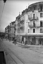 WW 2: bombing in Switzerland. bomb airdrop, dropping, Renens 1940