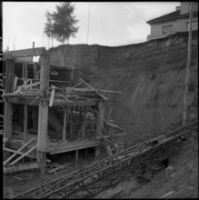 Jura. land slide after heavy rains, damaged wood. 1946