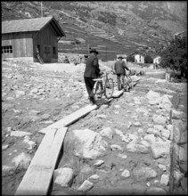 St Gallen. search for missed workers in excavation. 1957