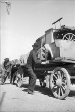 WW 2: bomb airdrop, dropping on goods wagon, Geneva 1944