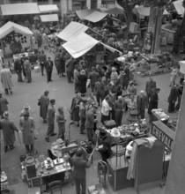Woman and man spinning and carding wool, 1945