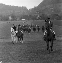 Fox hunting. foxhunting, Switzerland 1966