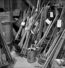 Hay harvest in the mountain village Isenfluh, 1959