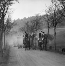 Fox hunting. foxhunting, Switzerland 1966