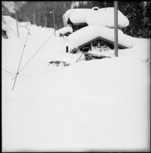 Lawine in Frasco, Verzasca valley, funeral of avalanche victims, 1951