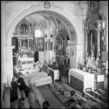 Funeral of the avalanche victims in Vals, 1951
