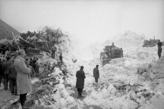 Mattmark glacial ice avalanche, search for the missing workers, persons, 1965