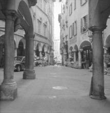 Lugano,narrow lane with arcades, 1957