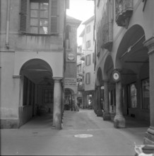 Lugano, people sitting in a pavement café, 1956