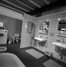 SAFFA fair 1958: living room and dining room in the Residential Tower