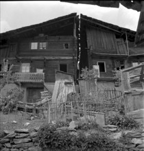 Mellingen, Zeitturm under renovation, 1951