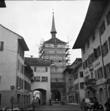 Mendrisio, narrow lane to the side of the Palazzo Pollini, 1961