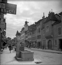 Modernization, modernisation of tramway rails in Zurich 1977