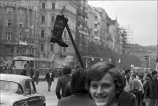 Prague 1968 after the invasion of the Warsaw Pact troops: Caricature