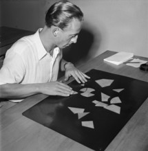Driver taking a psychotechnical exam, 1950