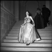 Woman in evening dress, Polyball 1952