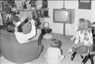Family watching television 1971