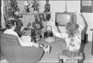 Family watching television 1971