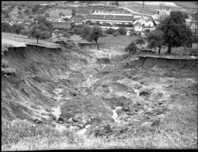Schmerikon, mudslide after heavy rainfall; 1953