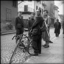 Men at the bicycle market, Zurich 1952