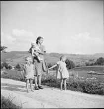 Young Swiss woman living abroad in the rural service; 1944