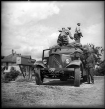 Interned Algerians on a jeep; 1940