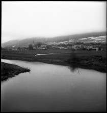 The river L' Areuse and Travers; 1950