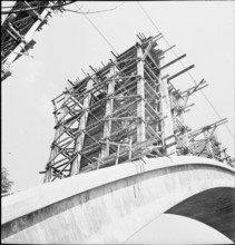 The railway bridge under construction, detail, Bern 1938