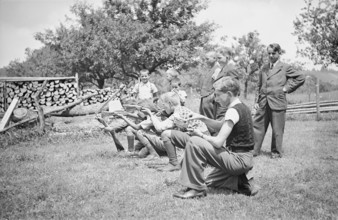 Shooting competition for boys, circa 1943