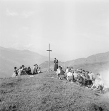 Alpine blessing in Obersaxen, circa 1950