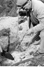 Blasting after rockfall on the Gotthardstrasse in 1969