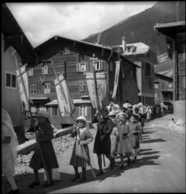 Girls at the Assumption of Mary procession in Valais, 1941