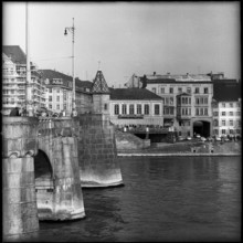 Mittlere Brücke and Café Spitz, Basel, 1963